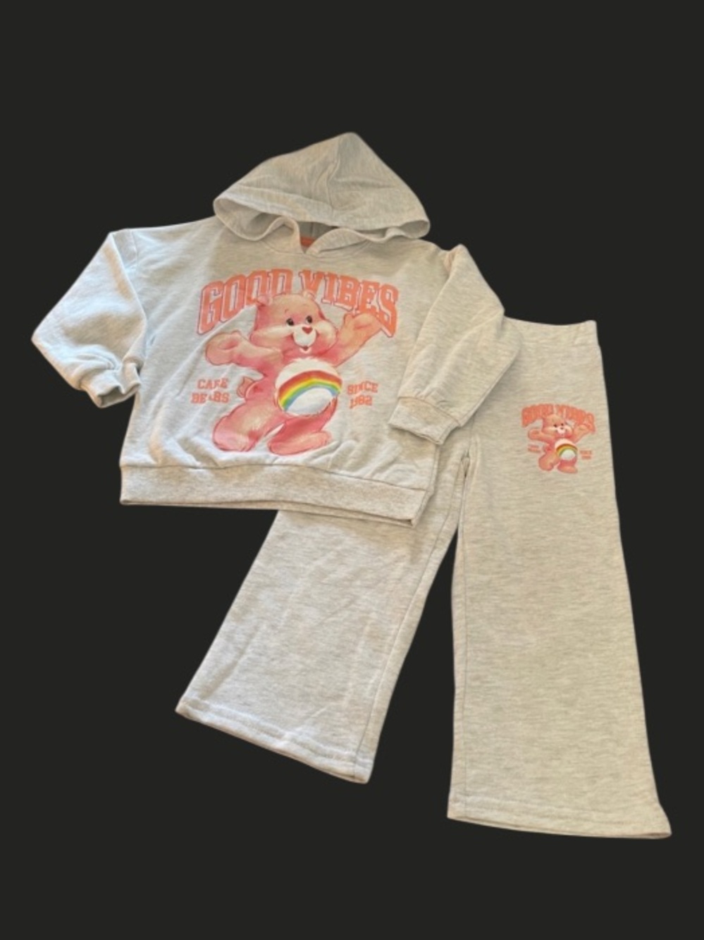 Girls 3T Care Bears Platinum Silver Fleece Set